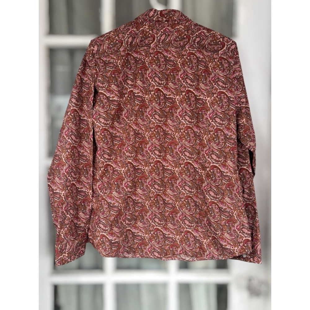 Lands' End Womens Size 12 Paisley Print Long Sleeve Button Down Shirt Retro Chic - Picture 3 of 13
